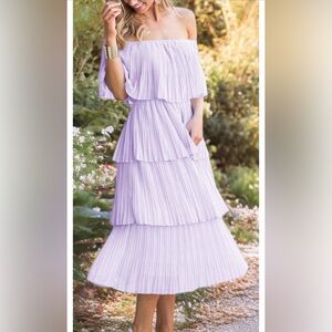 NWT!!🦄Ruffled Off The Shoulder Chiffon Dress